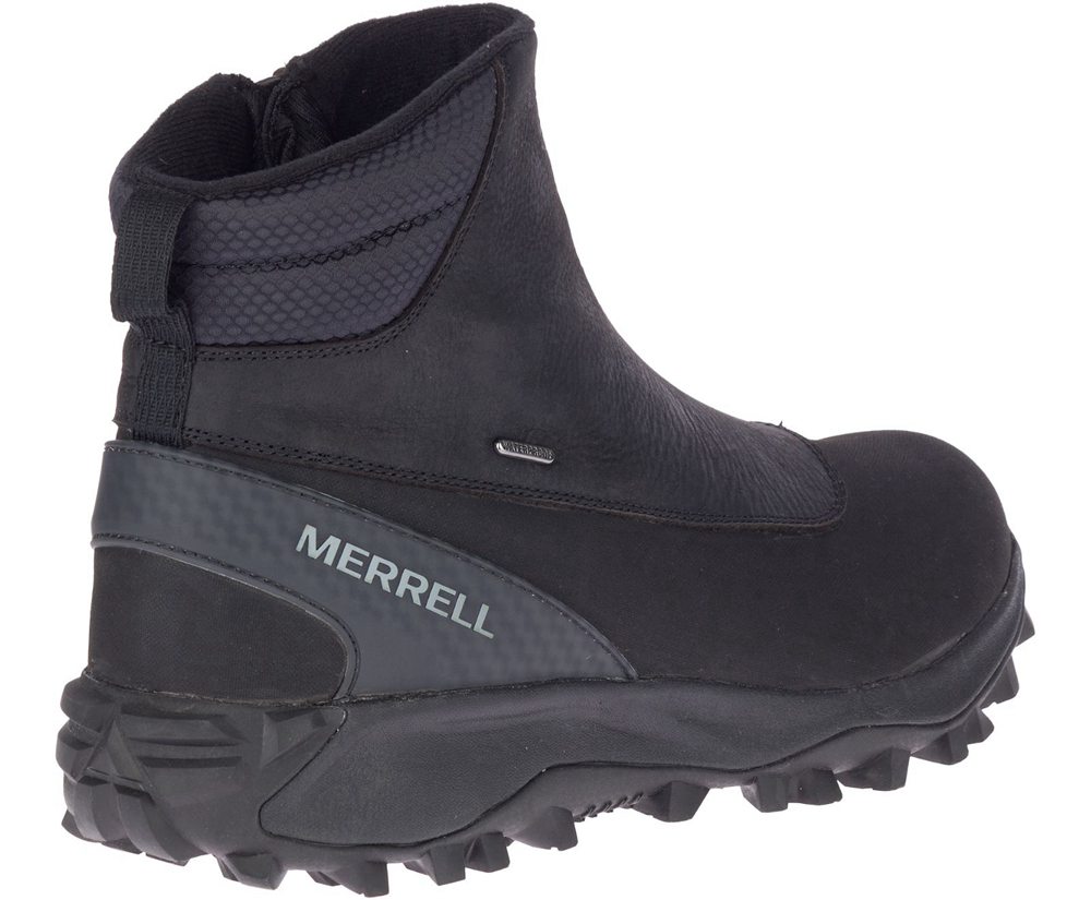 Kozaki Merrell Męskie Czarne - Thermo Kiruna Mid Zip Waterproof - 967314-TGF